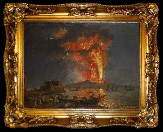 framed  Jacob Philipp Hackert Ausbruch des Vesuvs, ta009-2